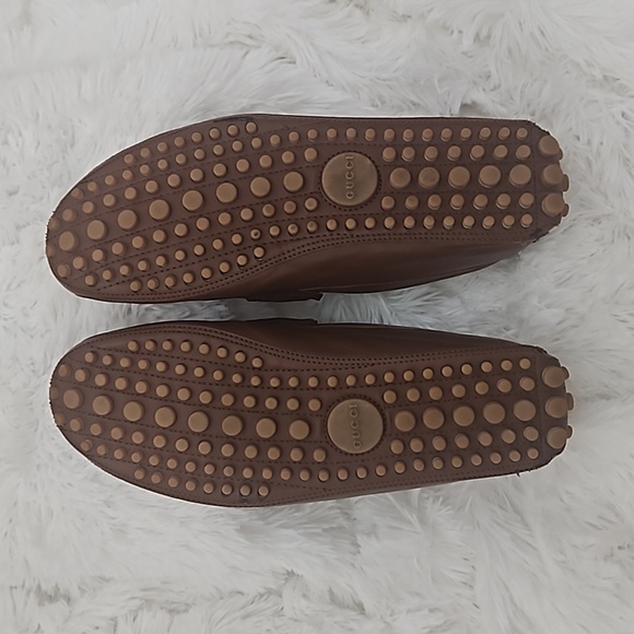 Authentic Gucci 28734 Leather Driving Loafers Mens size 12 - Picture 6 of 16
